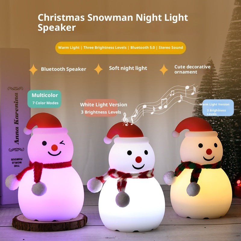 Christmas Snowman Night Light Silicone Bluetooth Audio Small Night Lamp