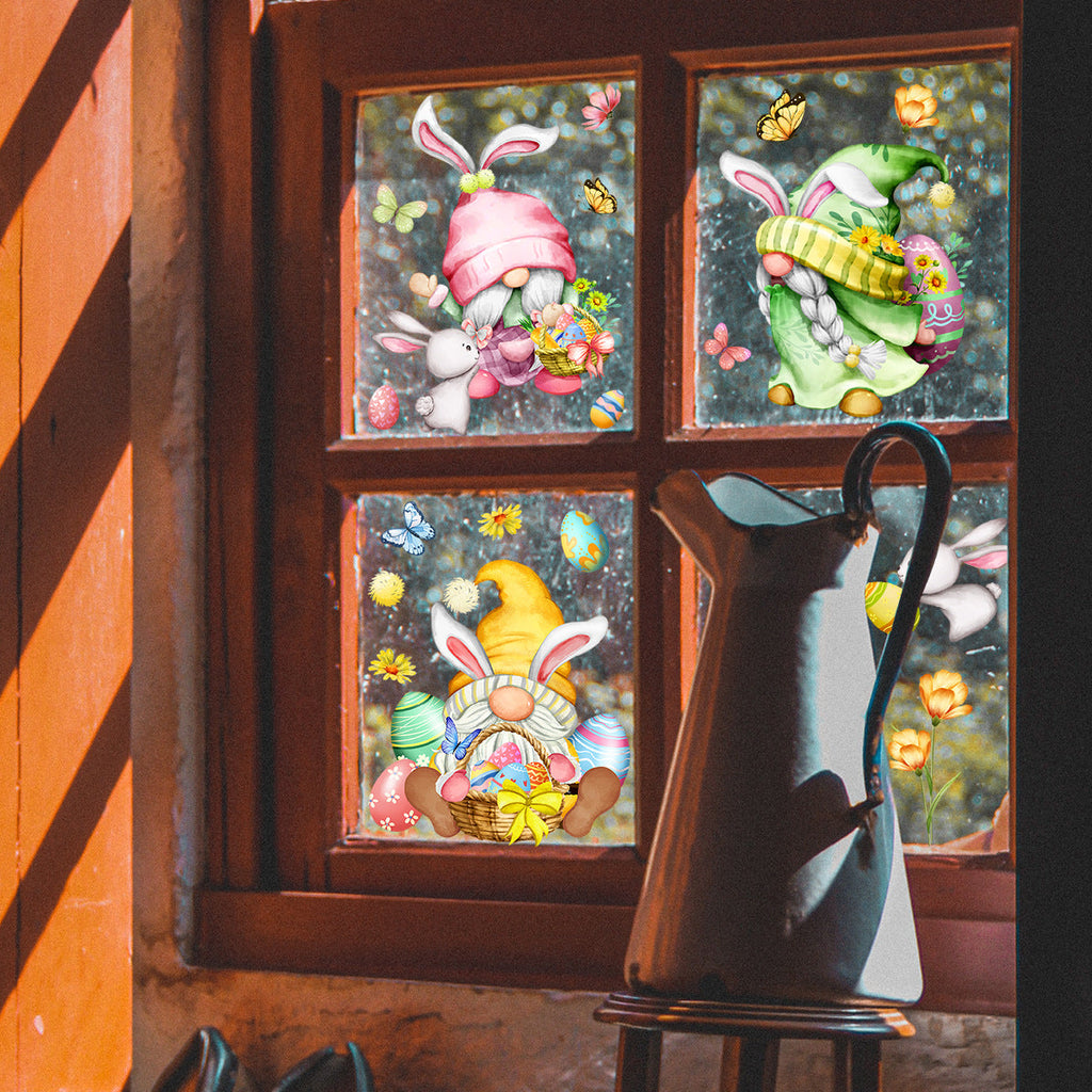 Easter Cartoon Double-sided Visual Static Sticker Glazing Plate Glass Home Decoration