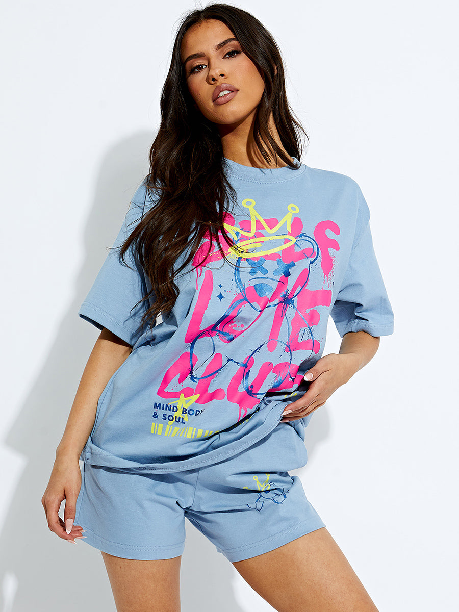 Self Love Club Oversized T-Shirt & Shorts Co-ord