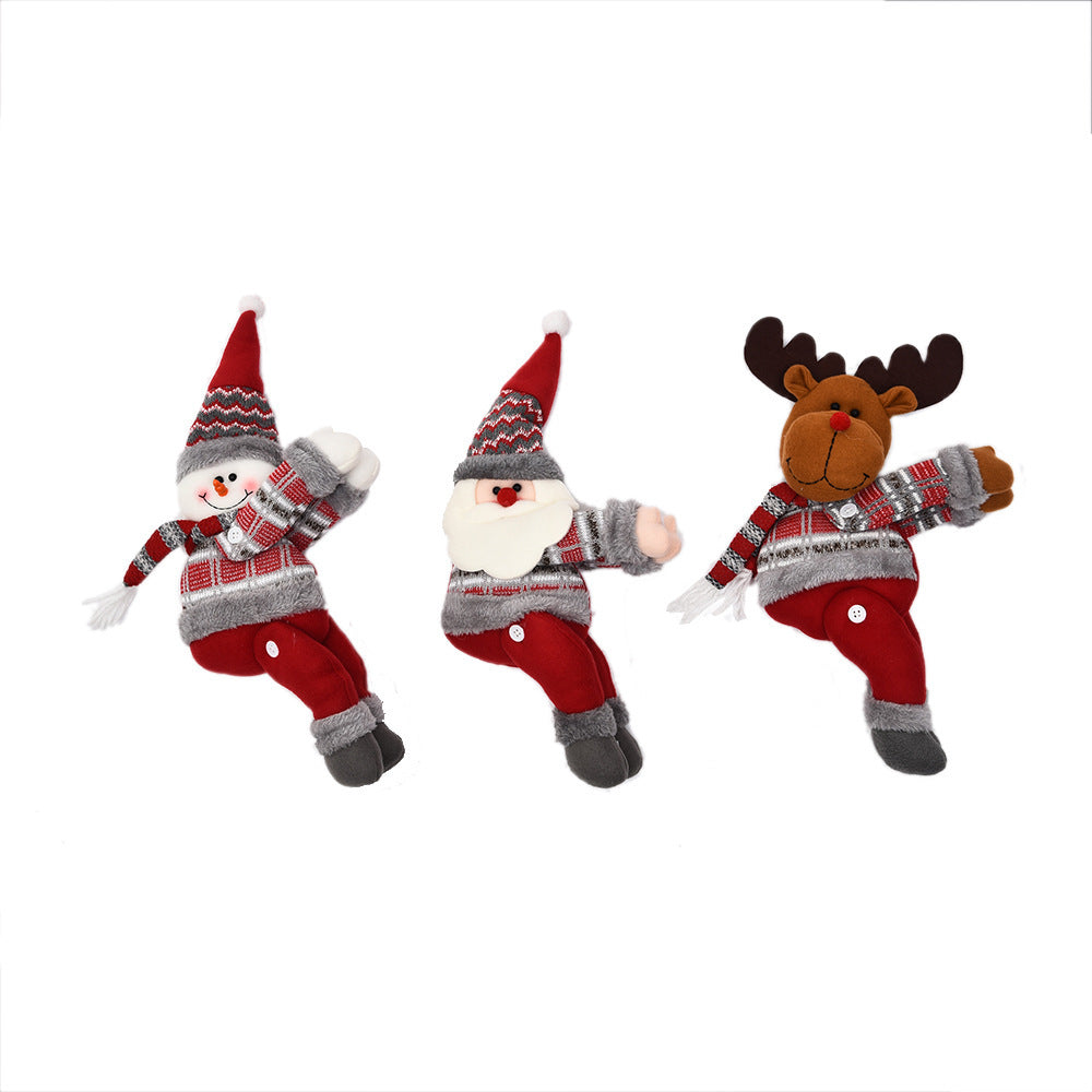 Christmas Curtain Decorative Button Cartoon Doll