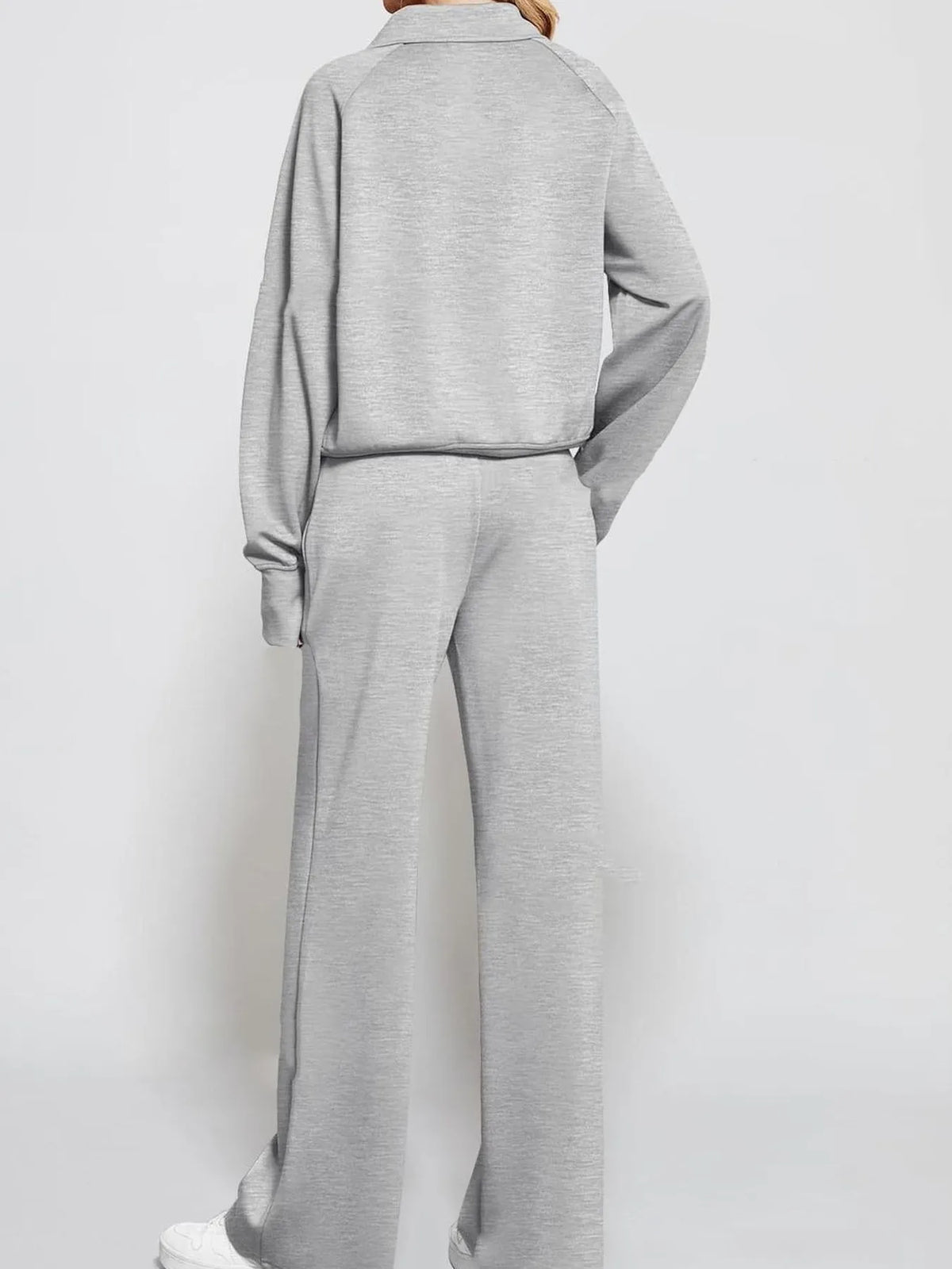 Half Zip Long Sleeve Top and Pants Set