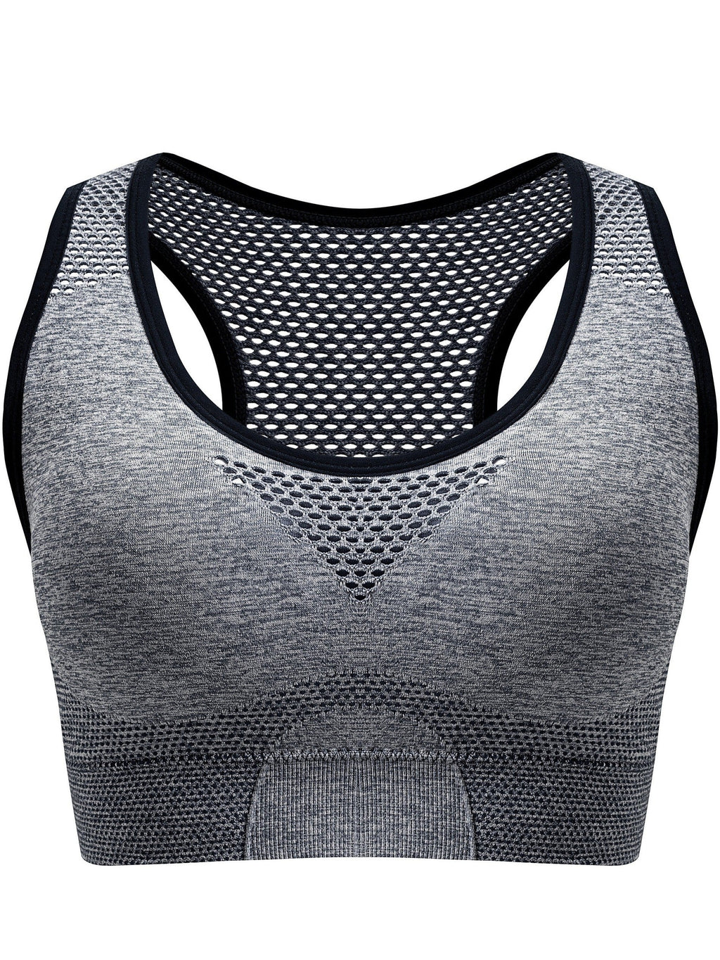 3pcs Plus Size Sports Bras Low Support, Polyamide Blend, Hollow Mesh Design - Casual Wear for Women's Activewear