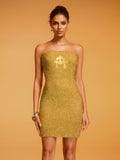 Ditza Strapless Glitter Mini Dress
