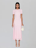 Draviel Short Sleeve Lace Knit Maxi Dress