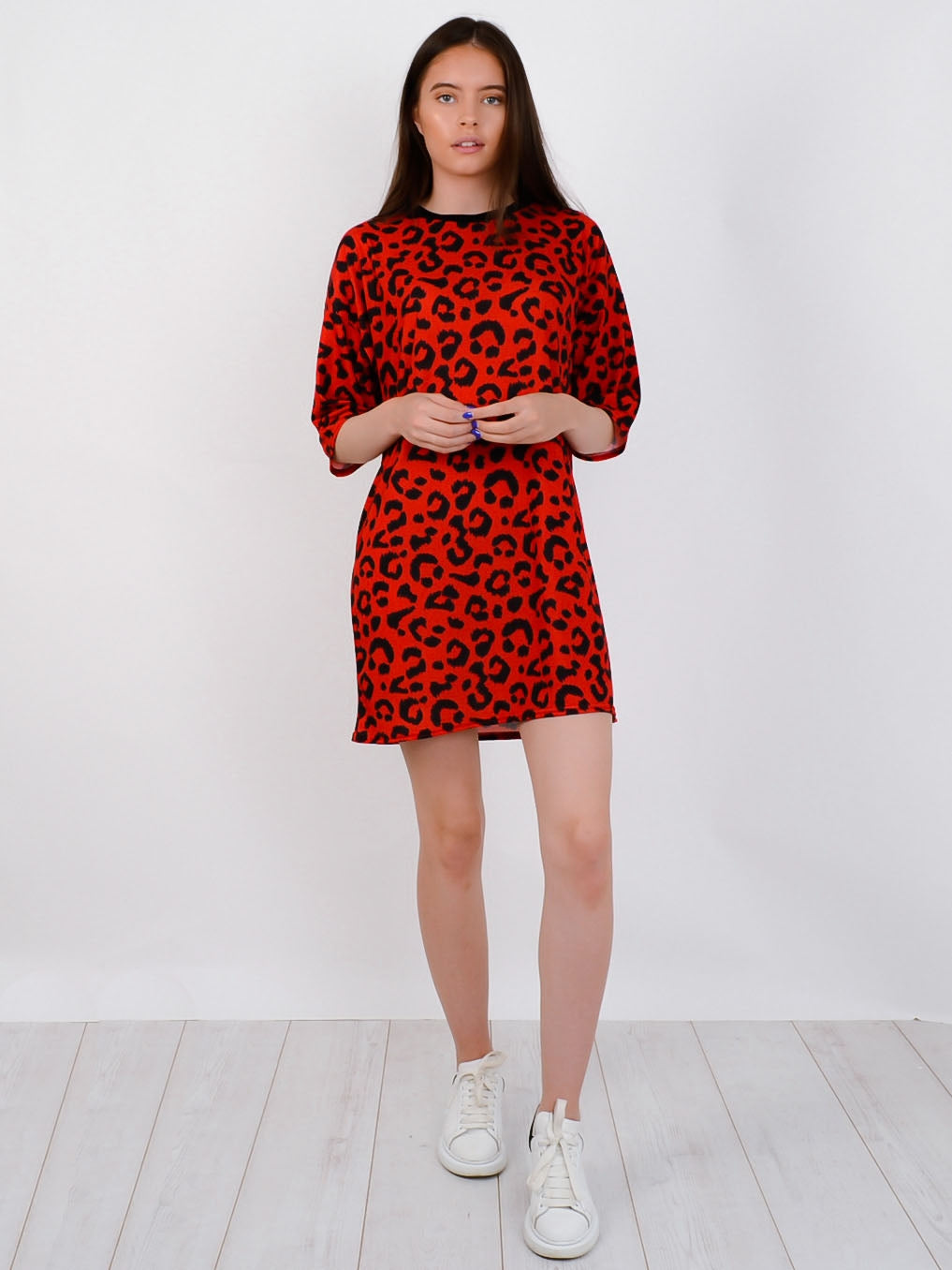 Leopard Print Oversized Boyfriend Tunic T-Shirt