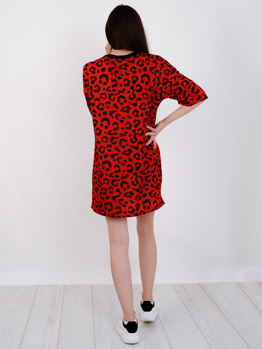 Leopard Print Oversized Boyfriend Tunic T-Shirt