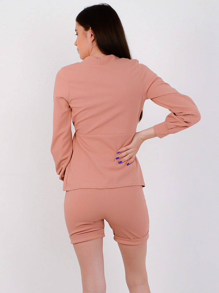 Plunge Neck Tie Knot Shorts & Top Co-ord