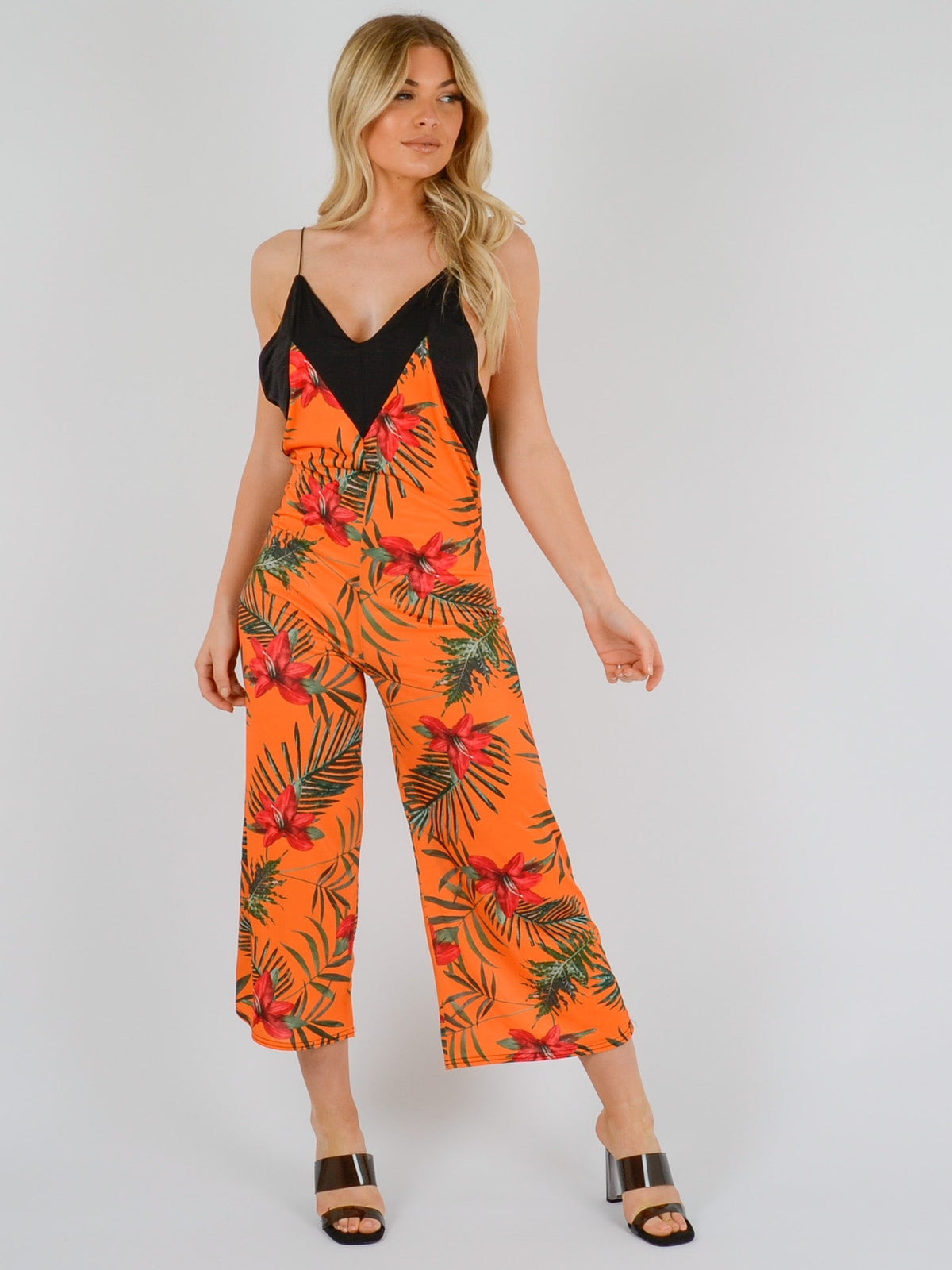 Botanic Print Backless Jumpsuit