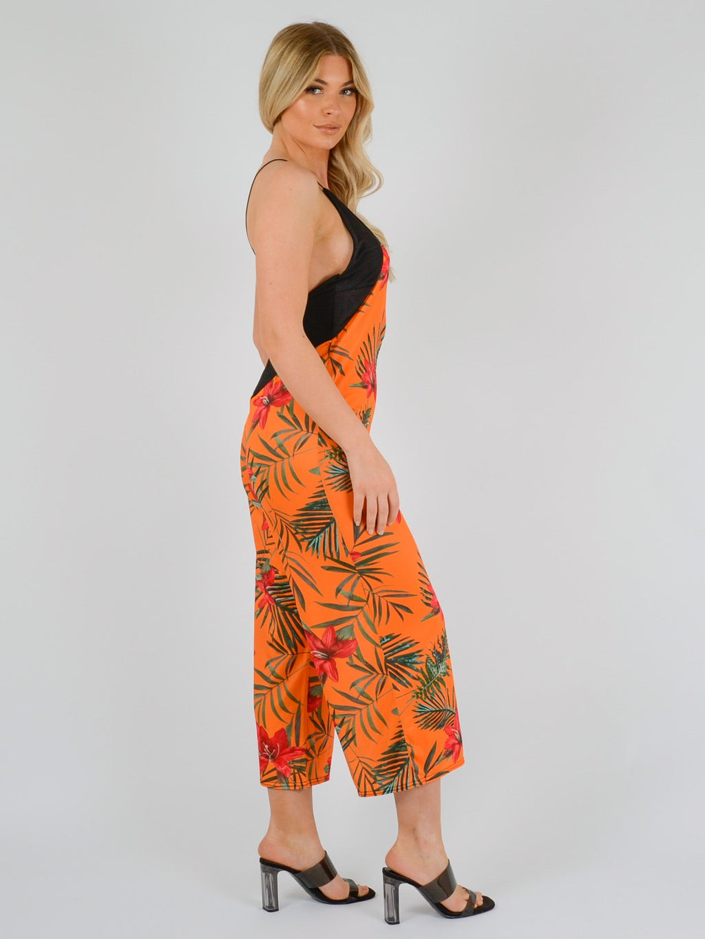 Botanic Print Backless Jumpsuit