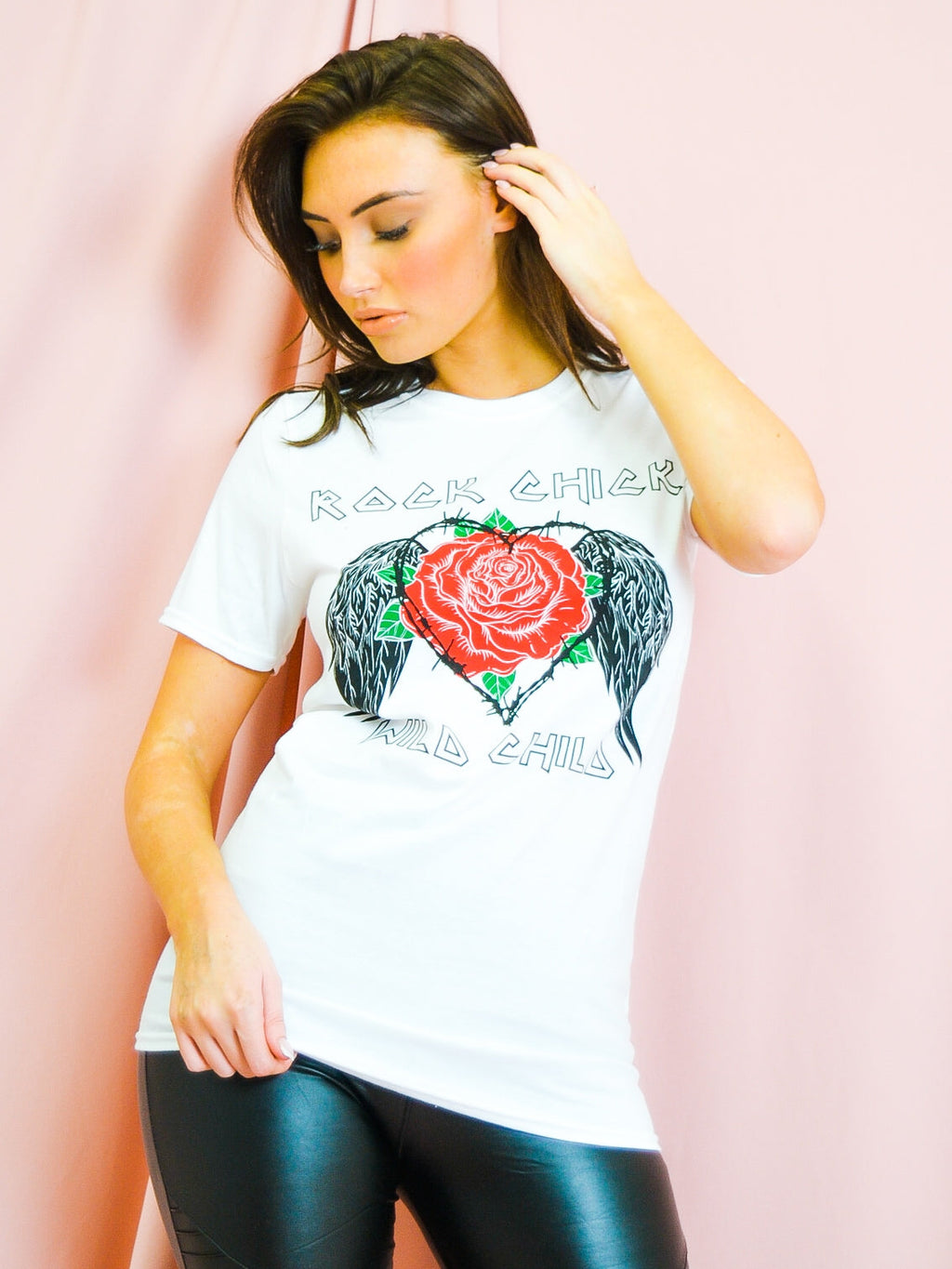 Rock Chick Rose Printed T-Shirt