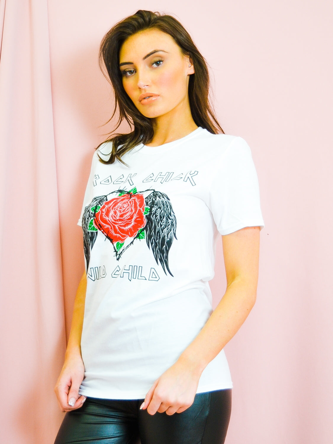 Rock Chick Rose Printed T-Shirt