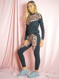 Leopard Print Detail Top & Trouser Co-ord