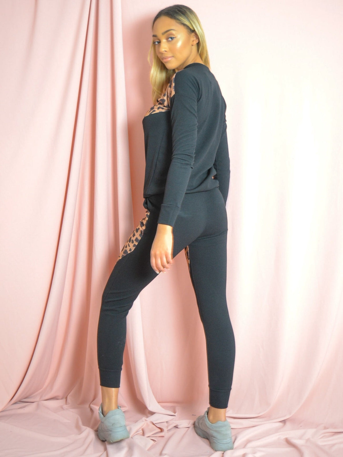 Leopard Print Detail Top & Trouser Co-ord