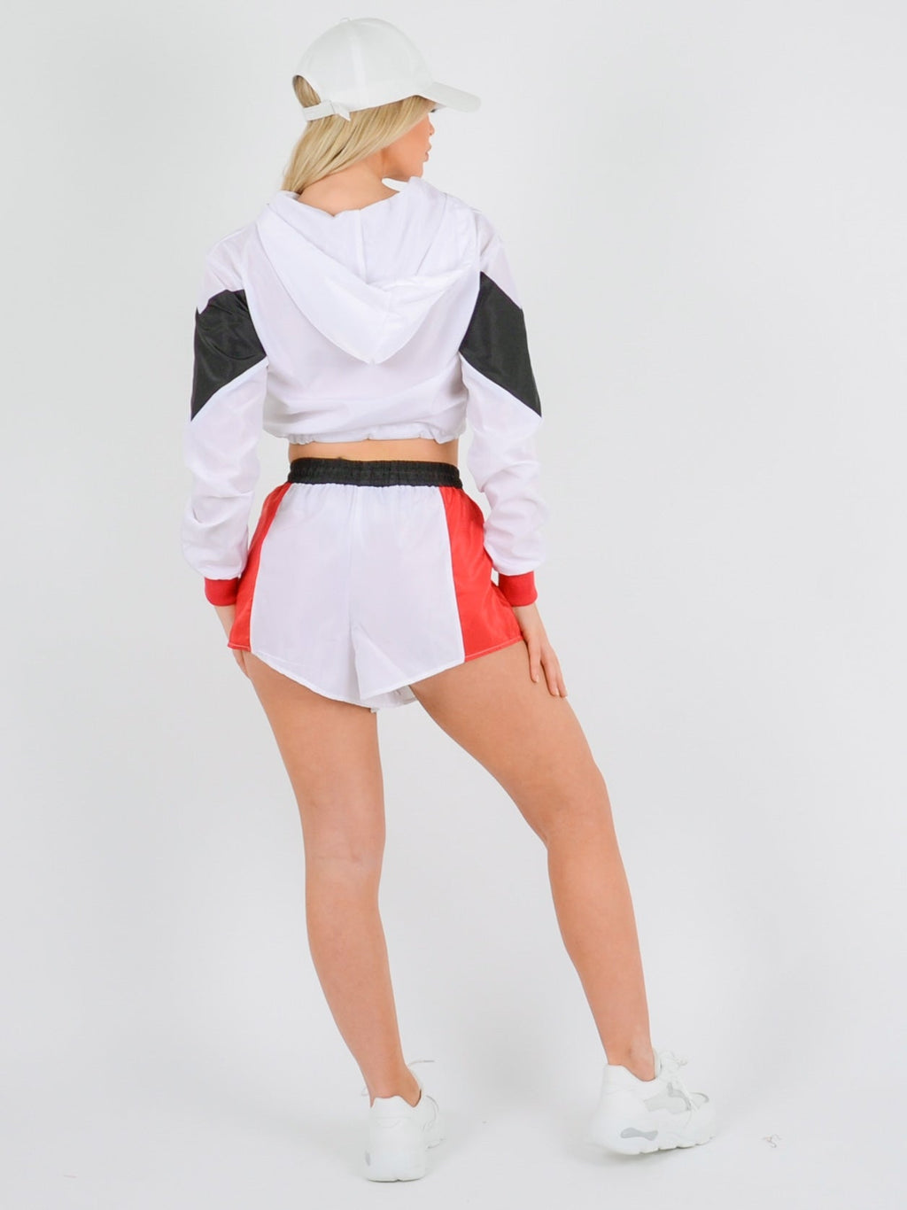 Colour Block Cropped Jacket & Shorts Co-ord