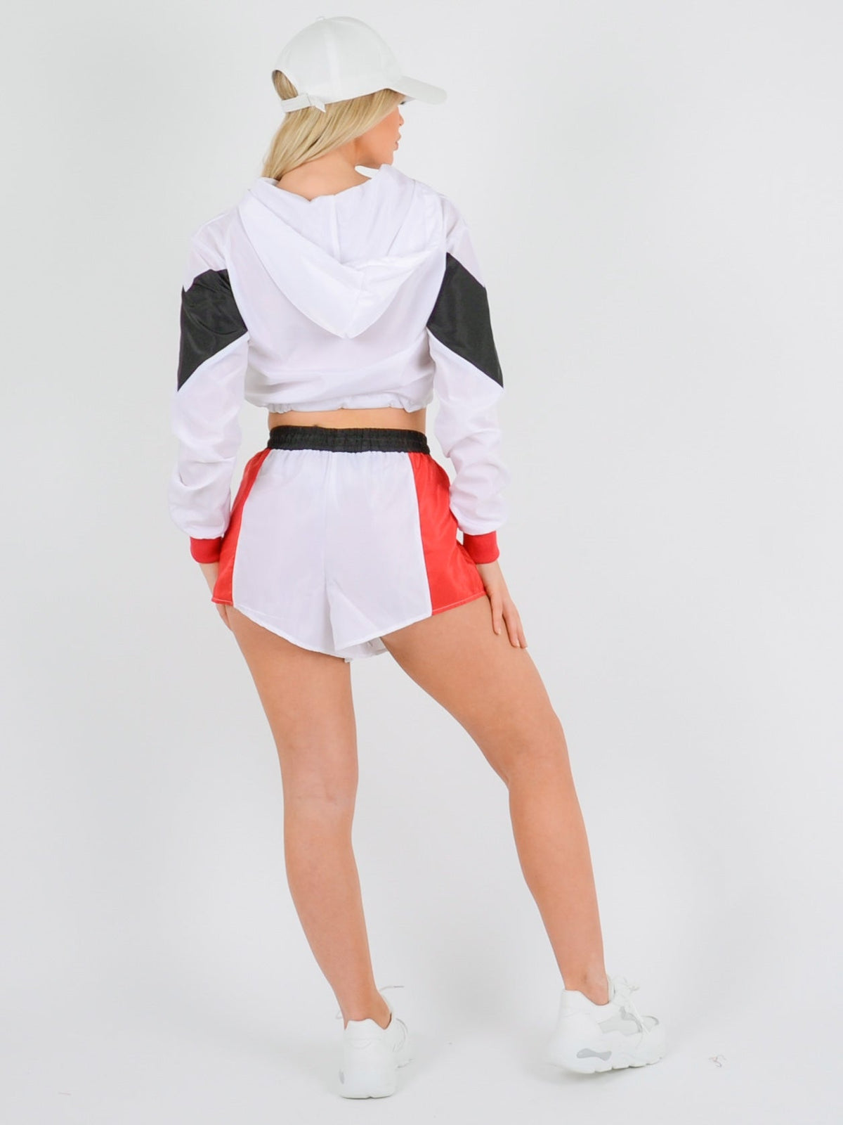 Colour Block Cropped Jacket & Shorts Co-ord