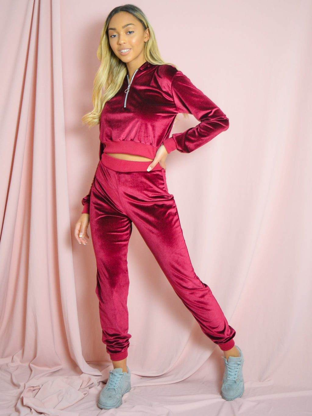 Velour Zip Hoodie & Jogger Co-ord