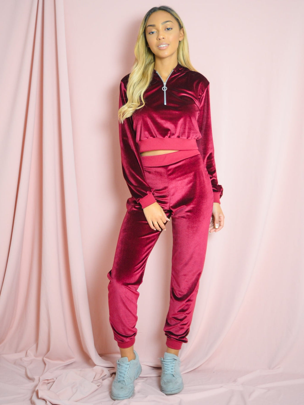 Velour Zip Hoodie & Jogger Co-ord