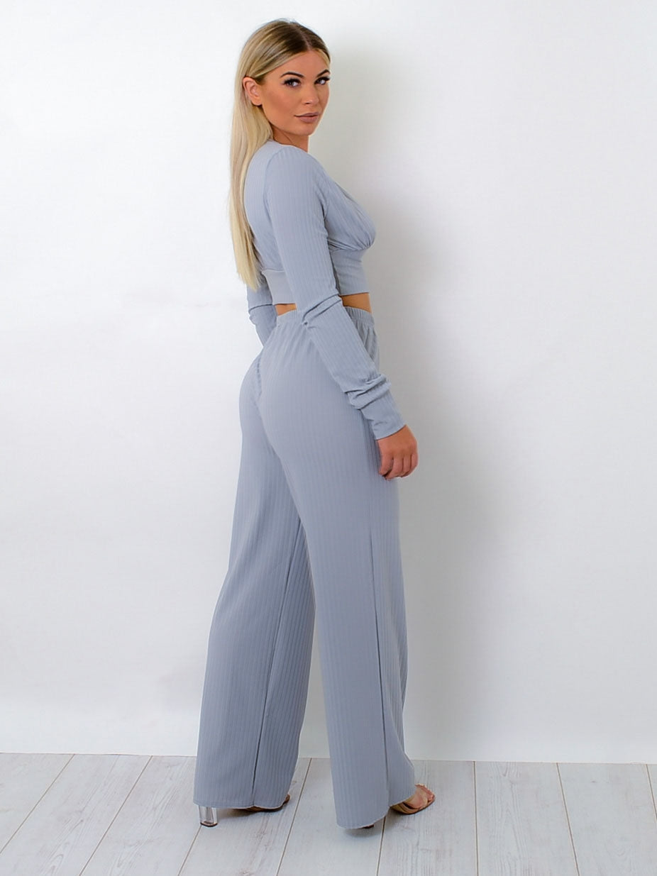 Ribbed Plunge Neck Co-ord