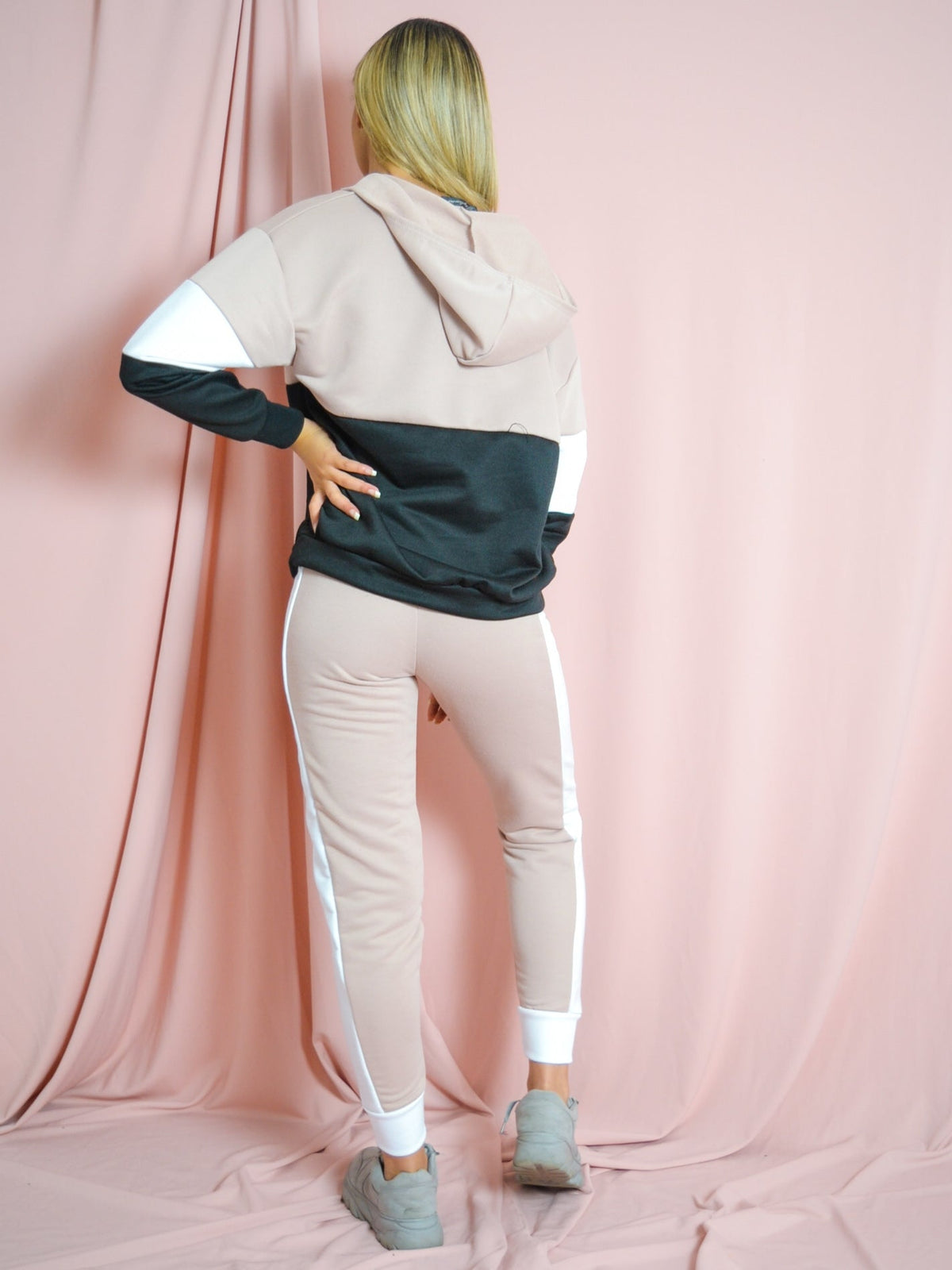 Contrast Colour Block Hoodie & Trouser Co-ord