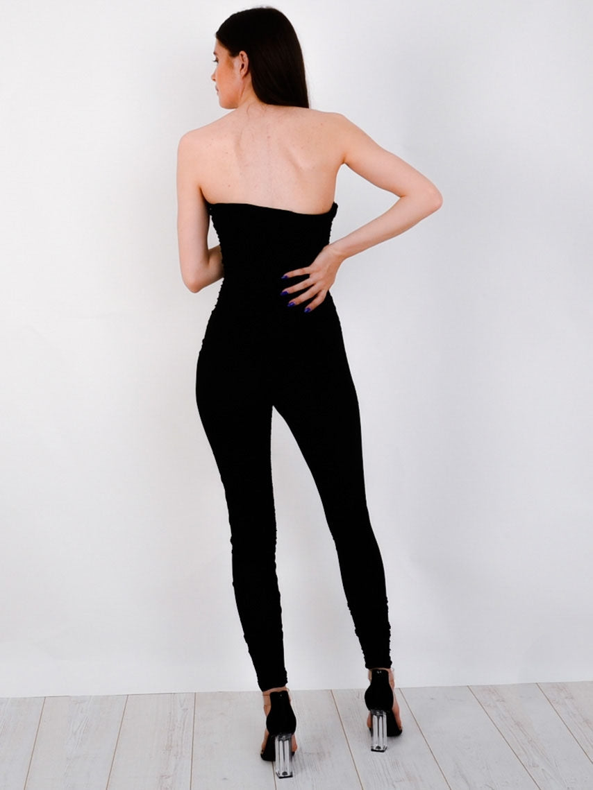 Slinky Ruched Bandeau Jumpsuit