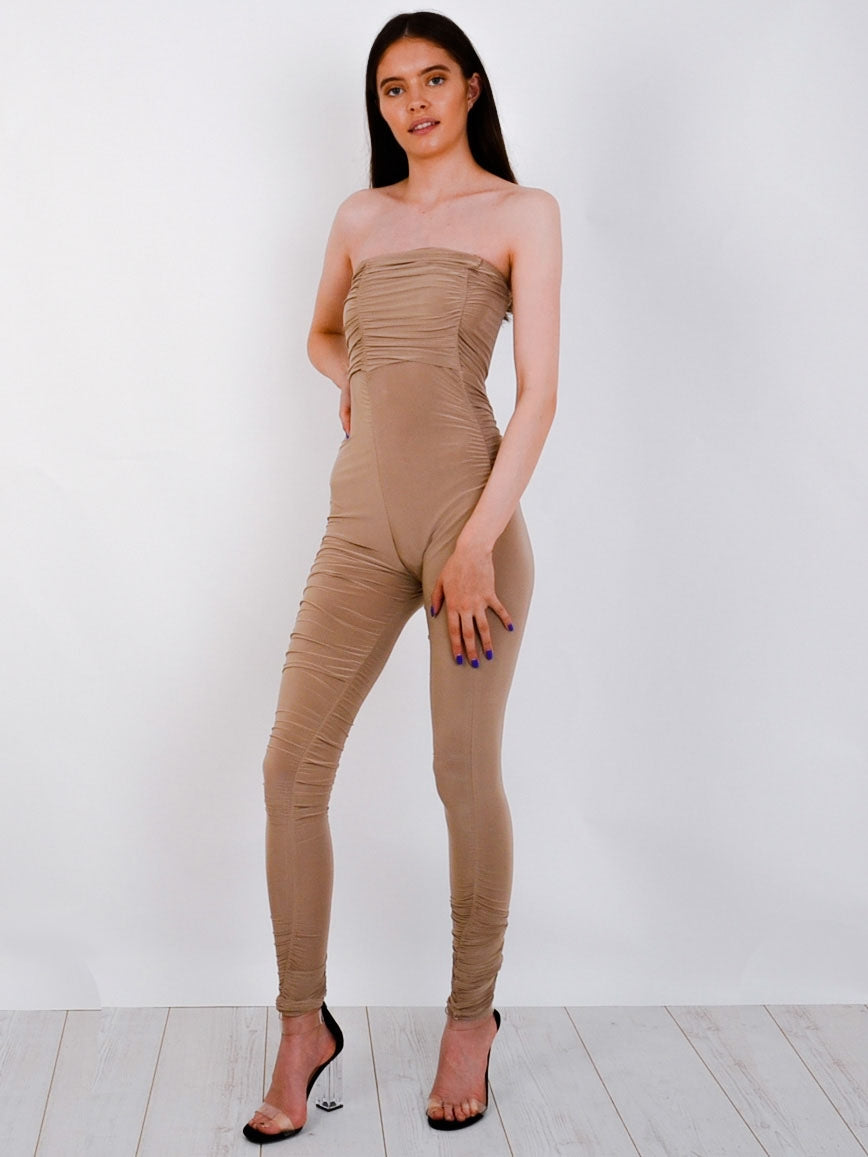 Slinky Ruched Bandeau Jumpsuit