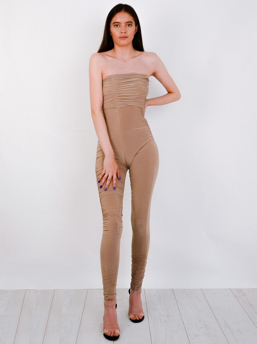 Slinky Ruched Bandeau Jumpsuit