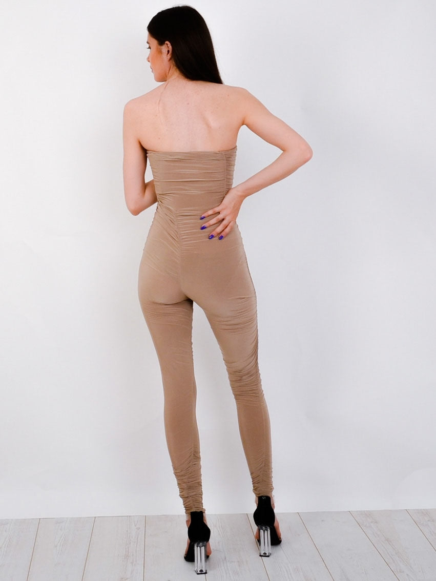 Slinky Ruched Bandeau Jumpsuit