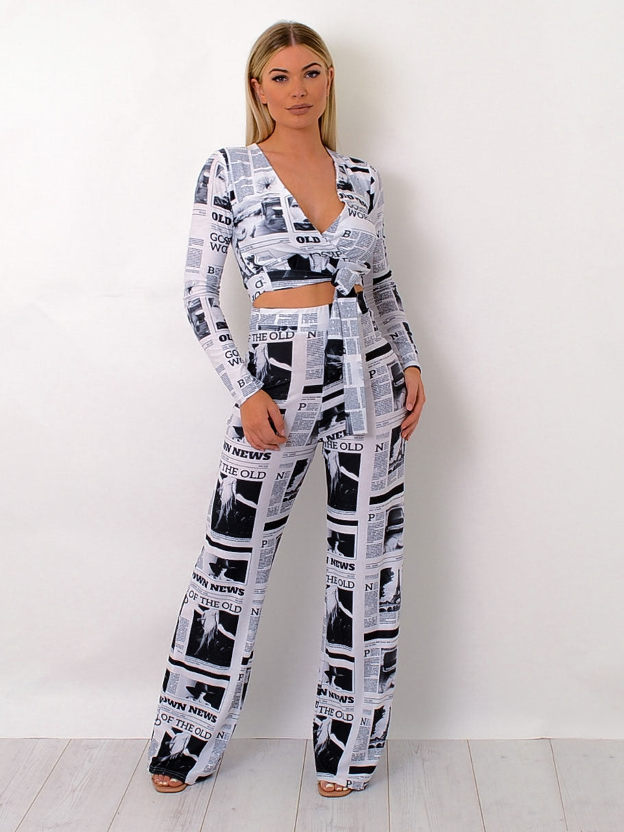 Newspaper Print Trouser