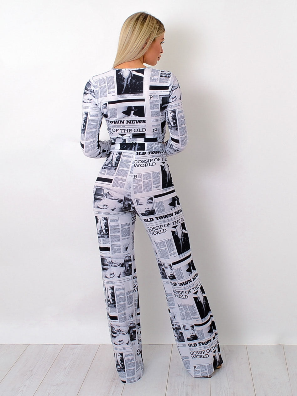 Newspaper Print Trouser