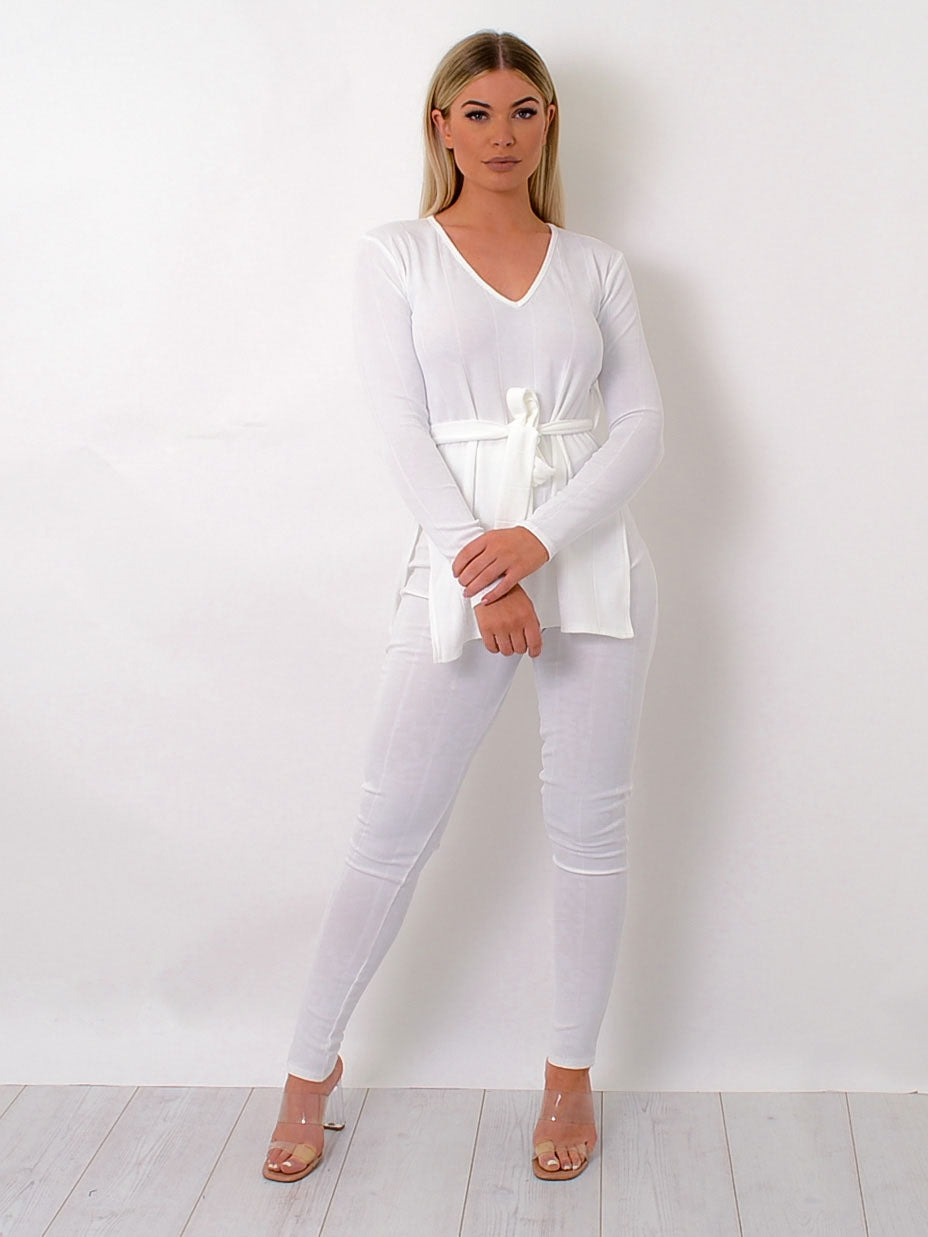 Ribbed Side Split Top & Trouser Co-ord
