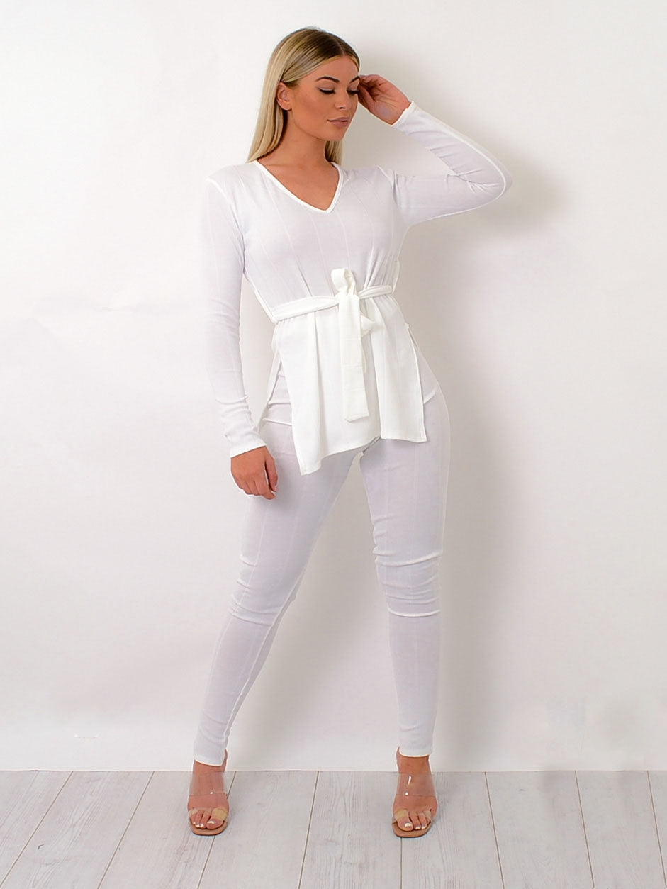Ribbed Side Split Top & Trouser Co-ord