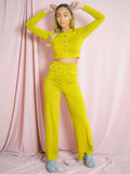 Button Detail Ribbed Melange Knit Co-ord
