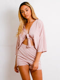 Tie Front Batwing Playsuit