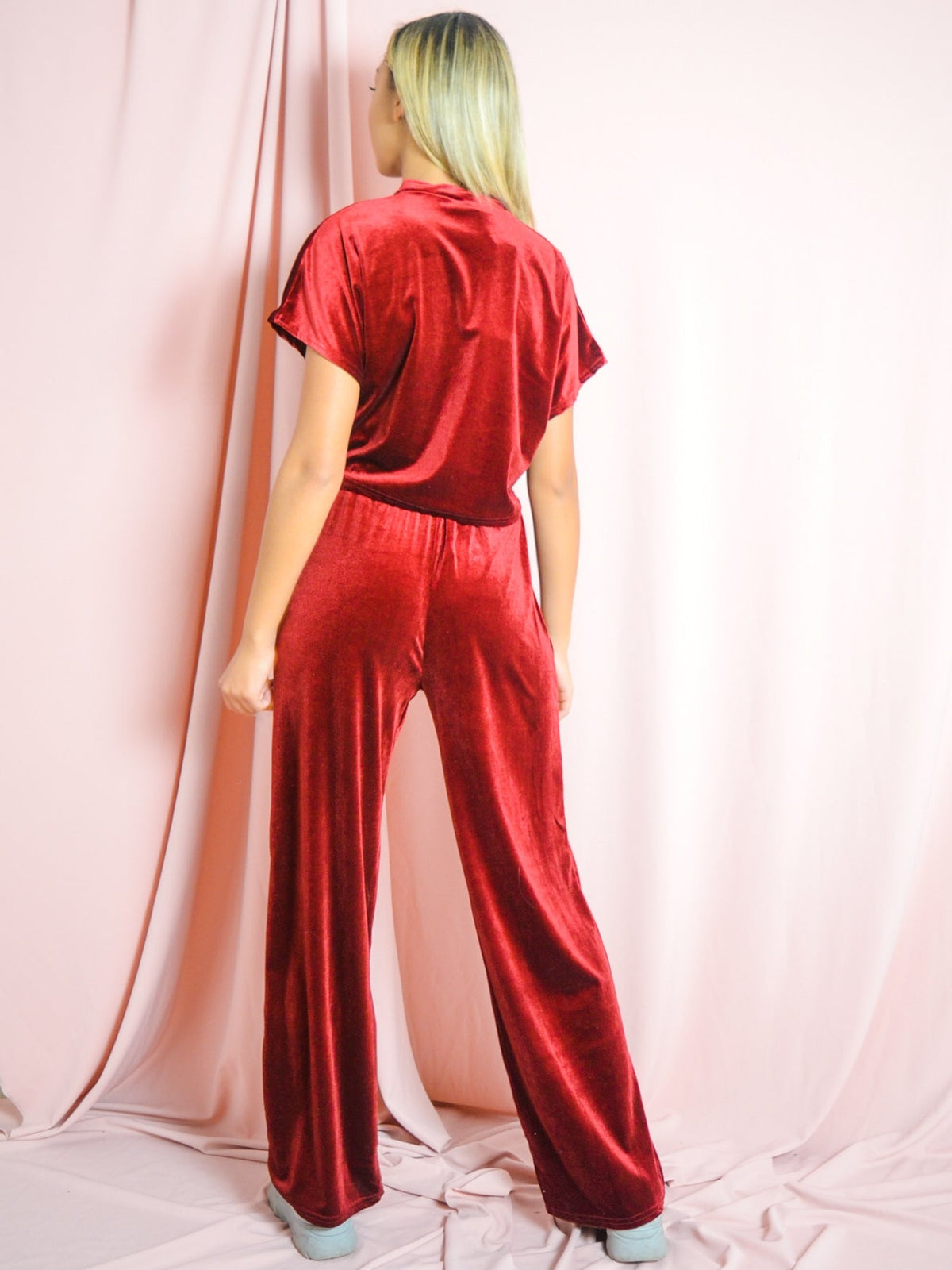 Velour Short Sleeve Boxy Loungewear Co-ord