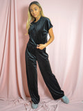 Velour Short Sleeve Boxy Loungewear Co-ord
