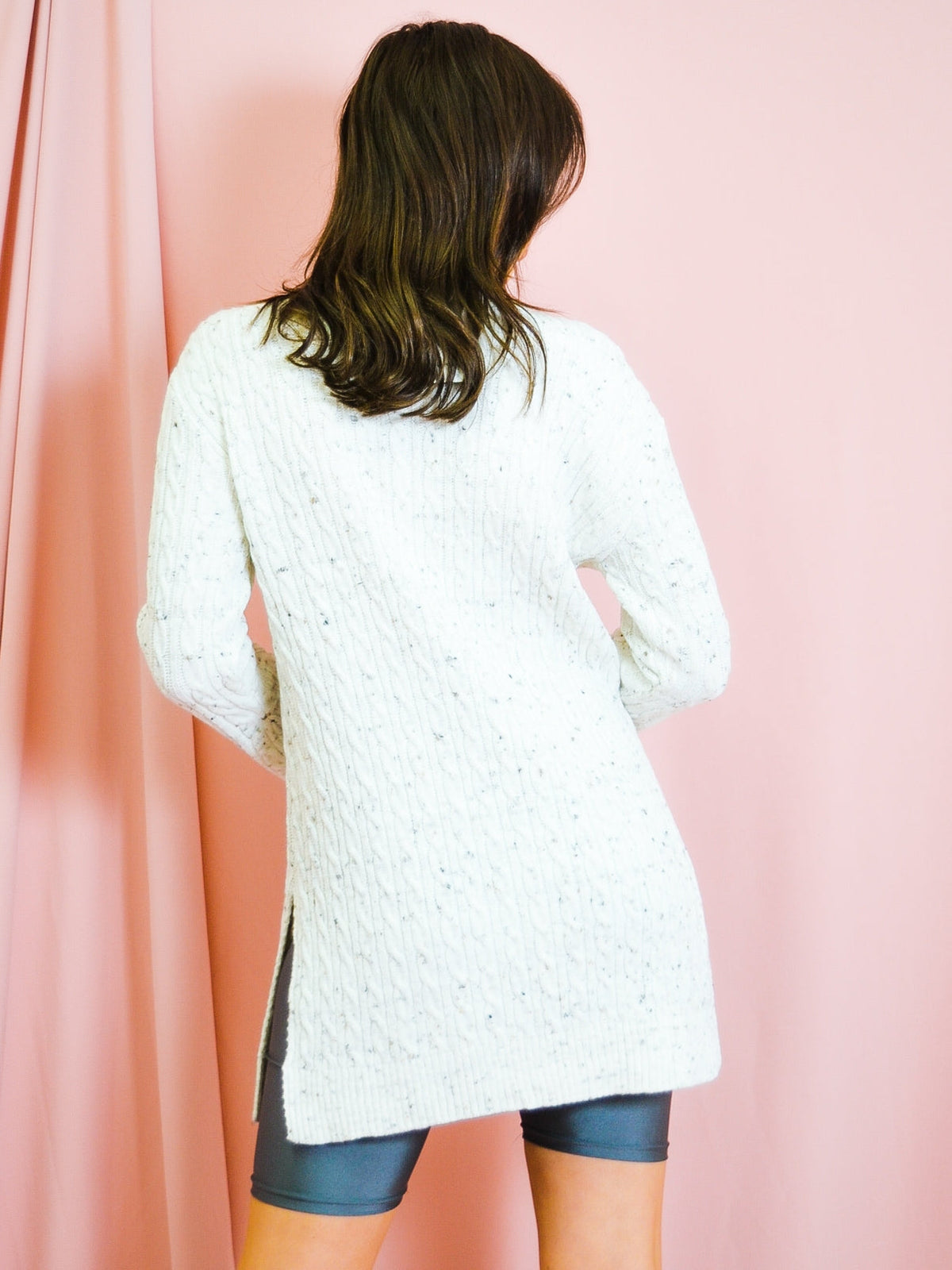 Side Split High Neck Knitted Jumper