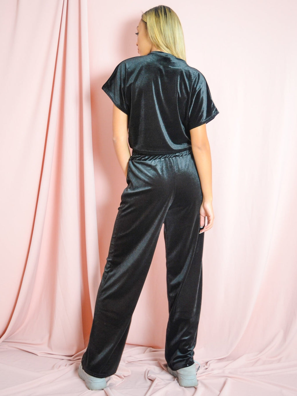 Velour Short Sleeve Boxy Loungewear Co-ord