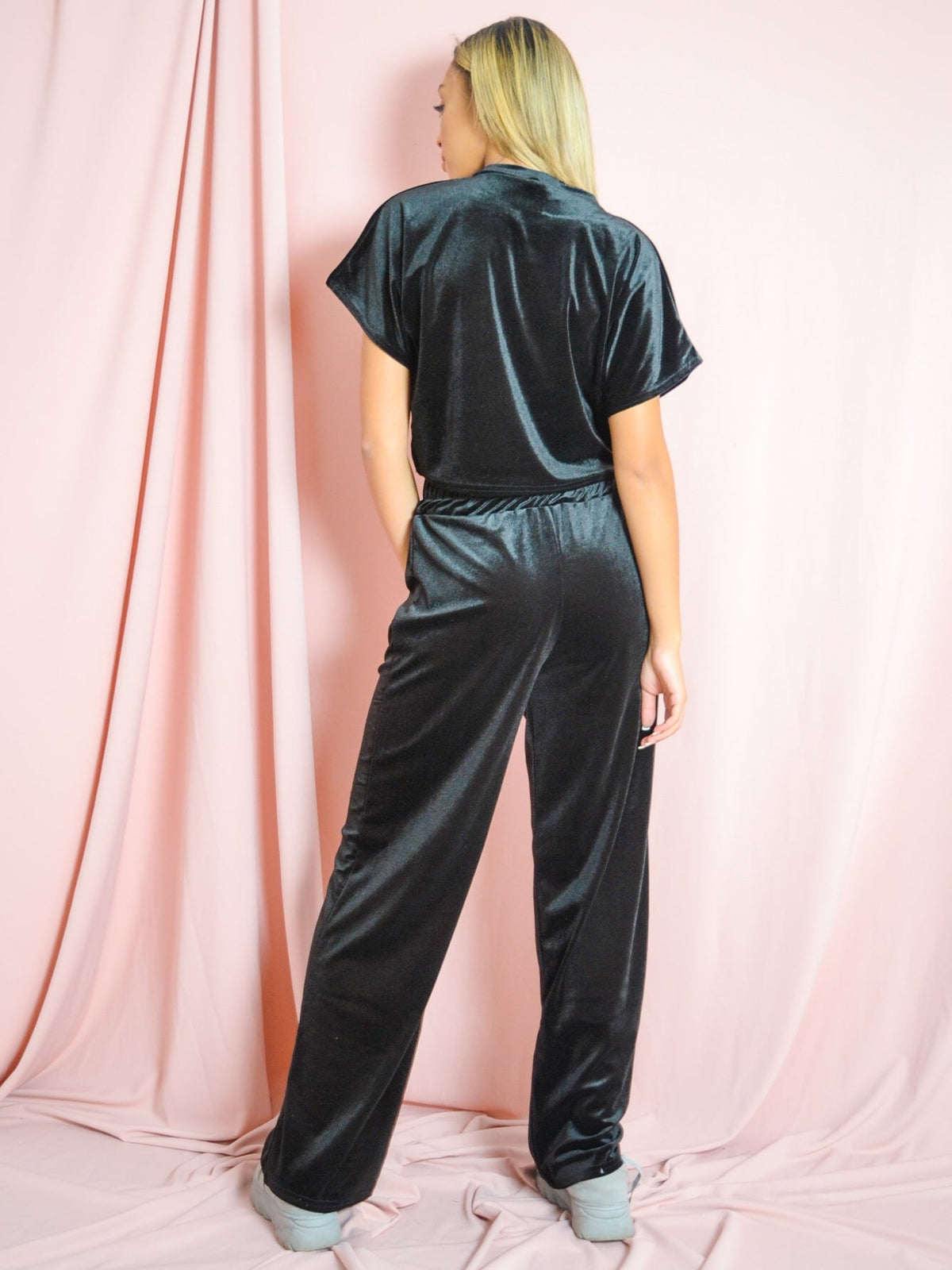 Velour Short Sleeve Boxy Loungewear Co-ord