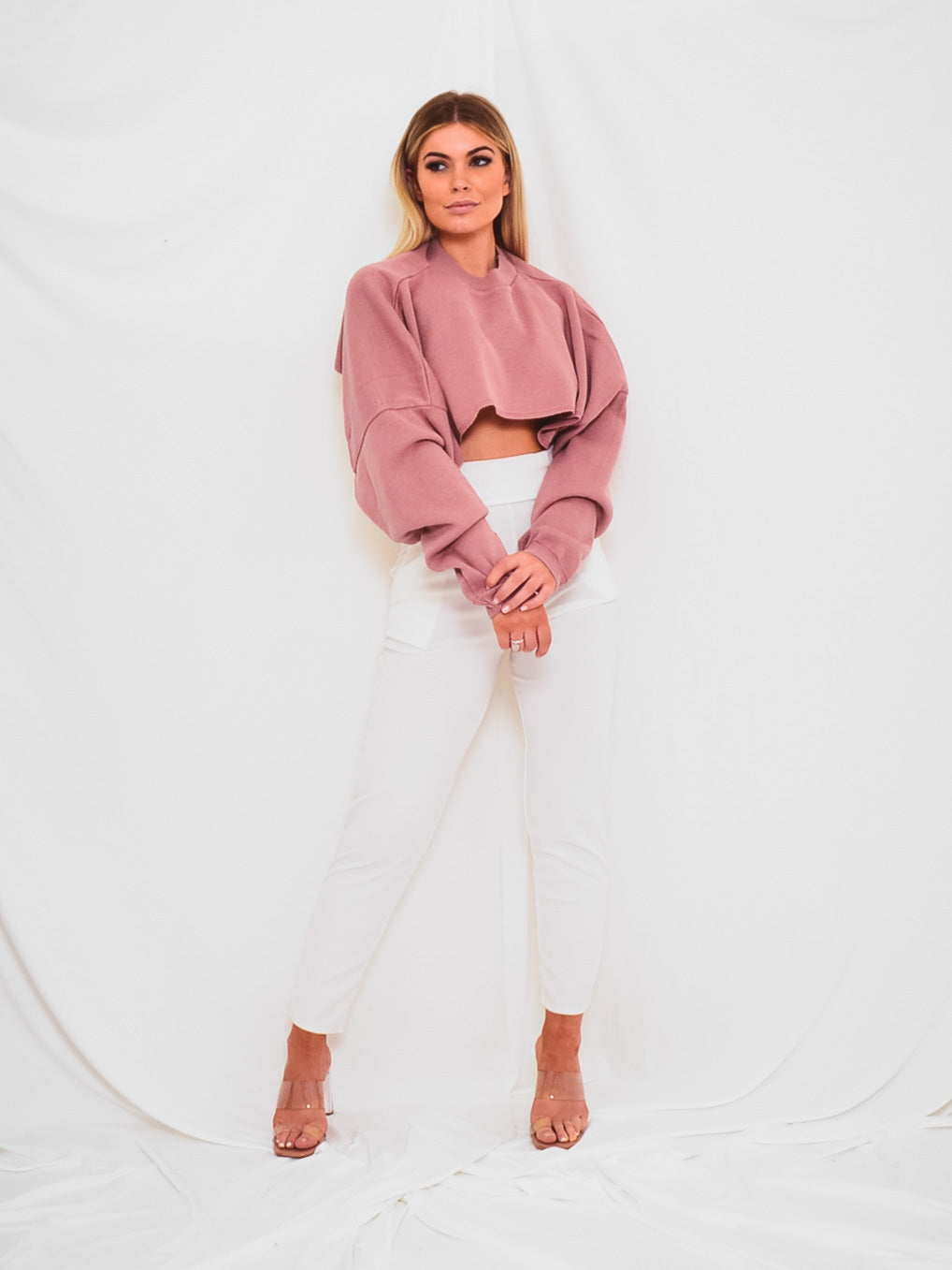 Cropped Batwing Knitted Jumper