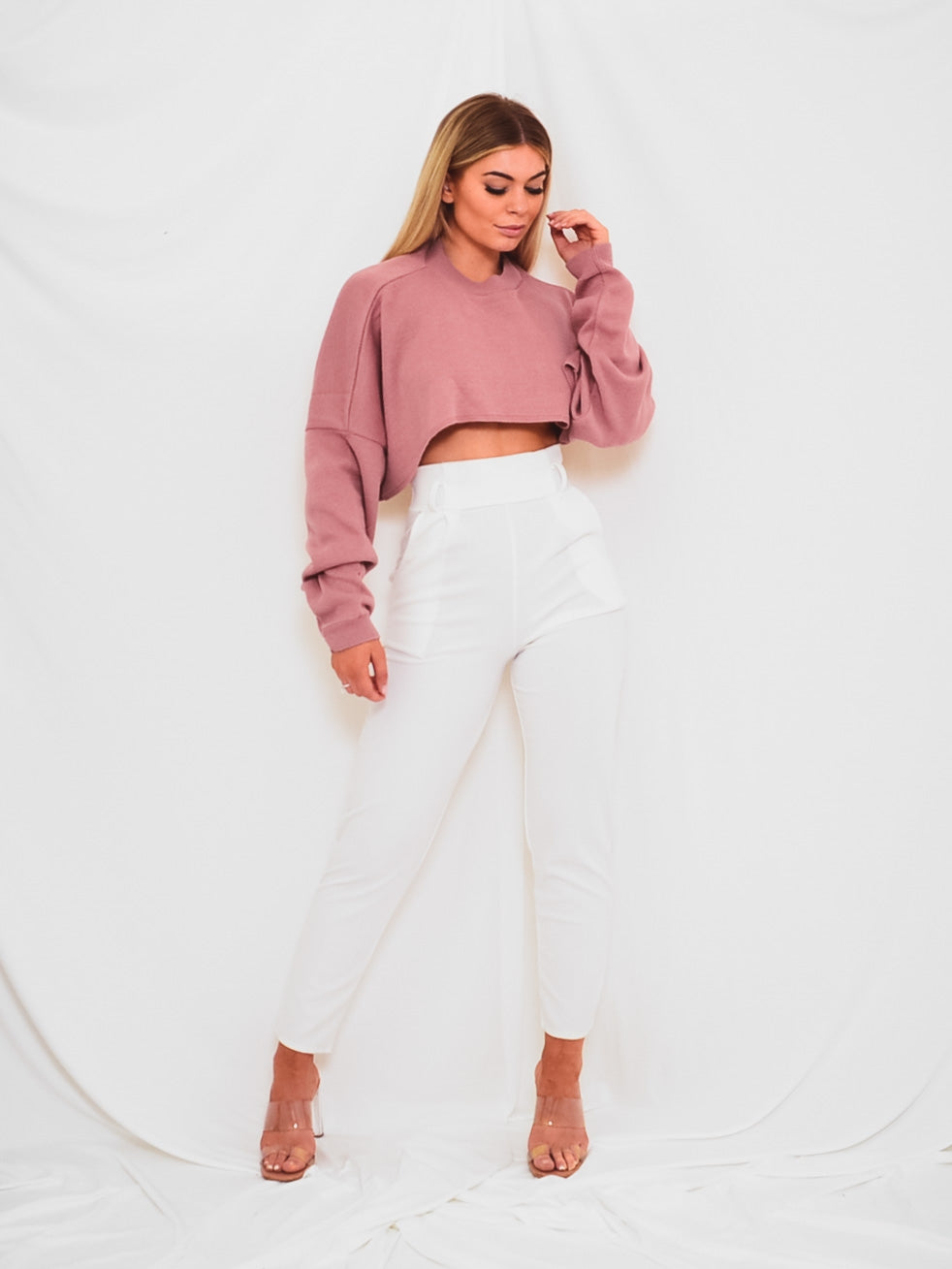 Cropped Batwing Knitted Jumper