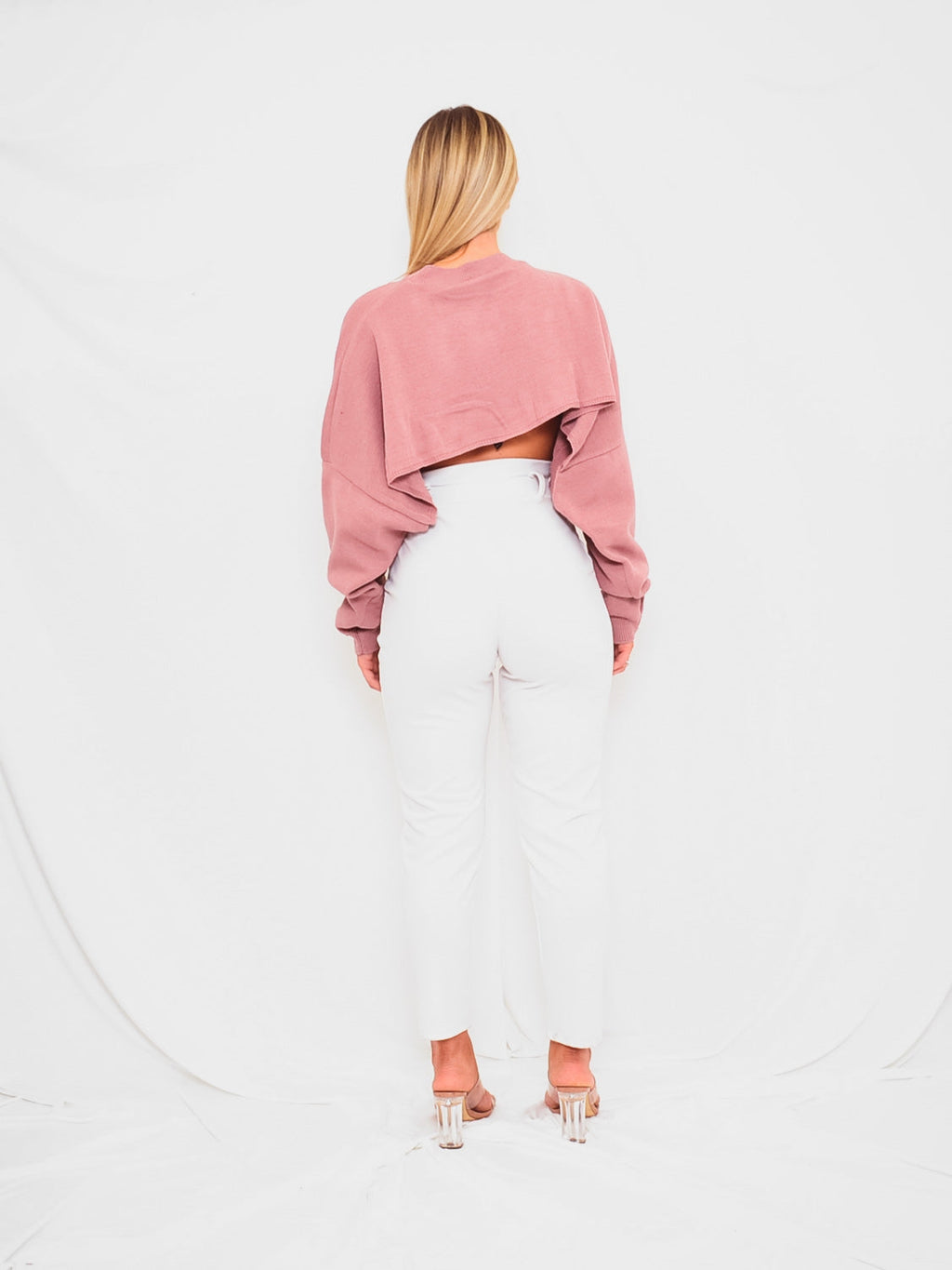 Cropped Batwing Knitted Jumper