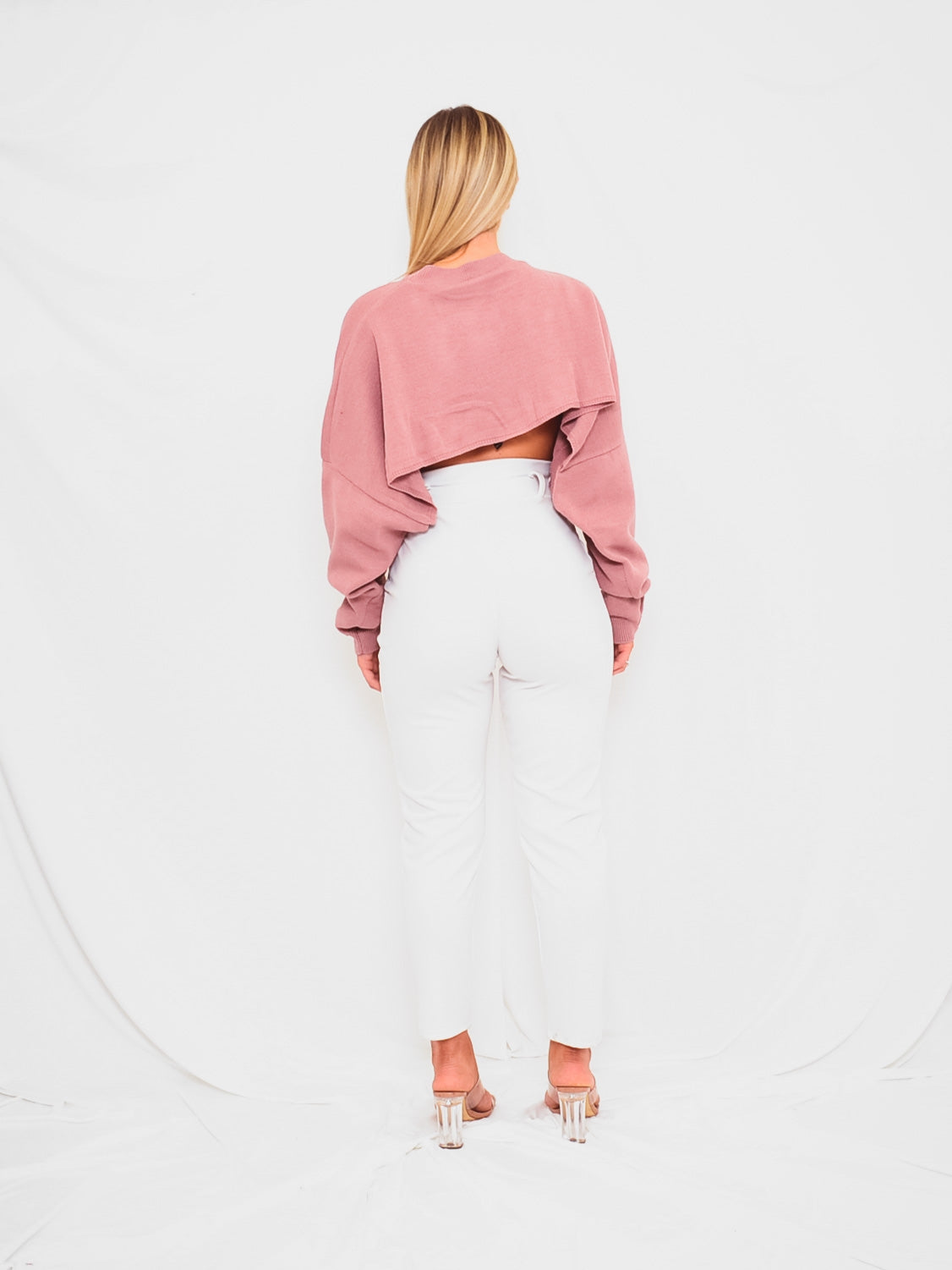Cropped Batwing Knitted Jumper