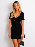 Plunge Neck Knot Front Dress