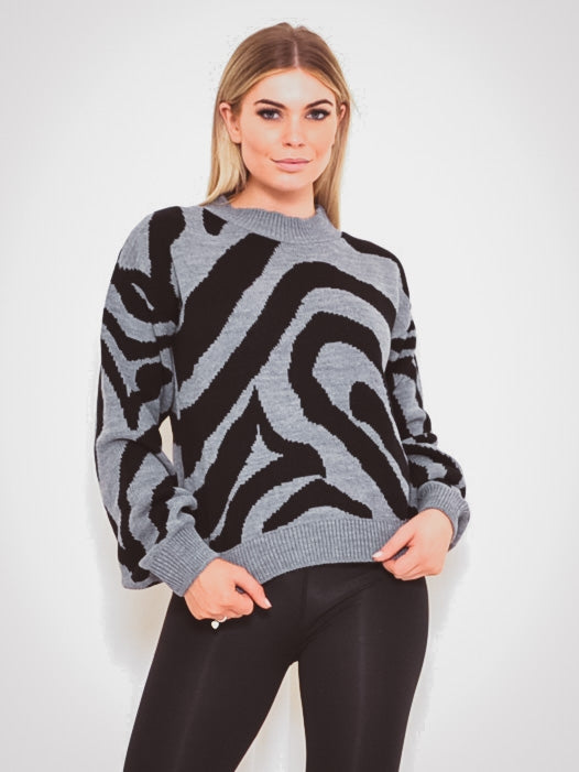 Zebra Knitted Jumper