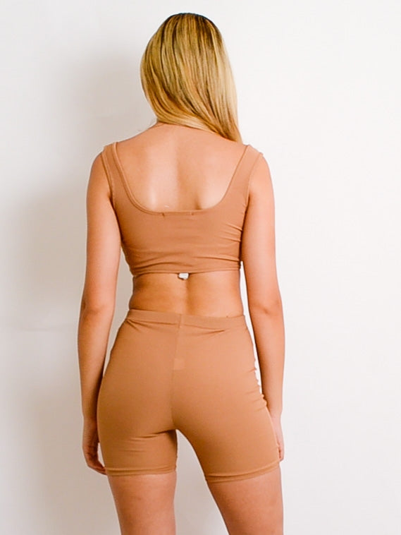 Ribbed Bralet & Shorts Co-ord