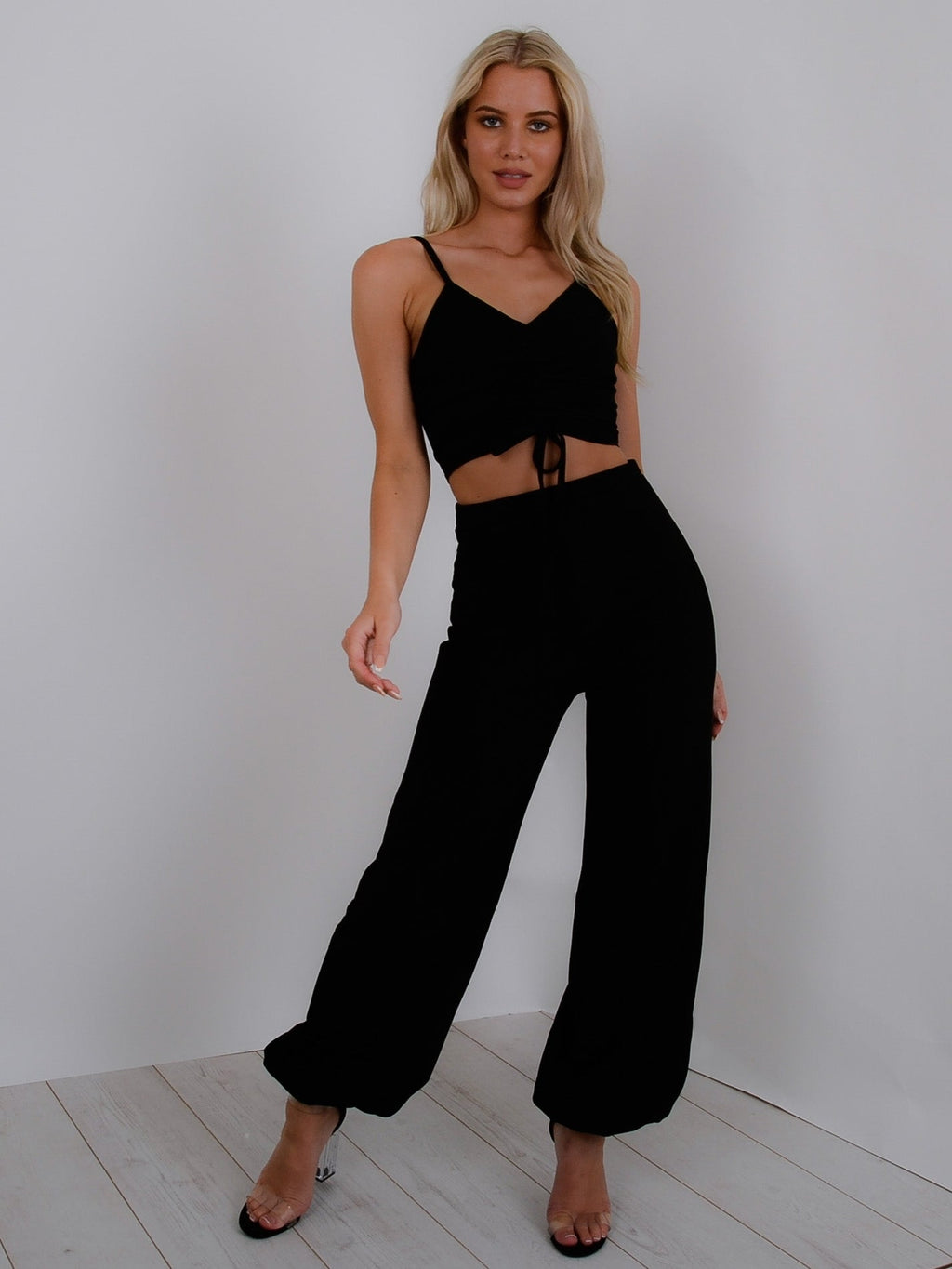 Ruched Cami Crop Top & Trouser Co-ord