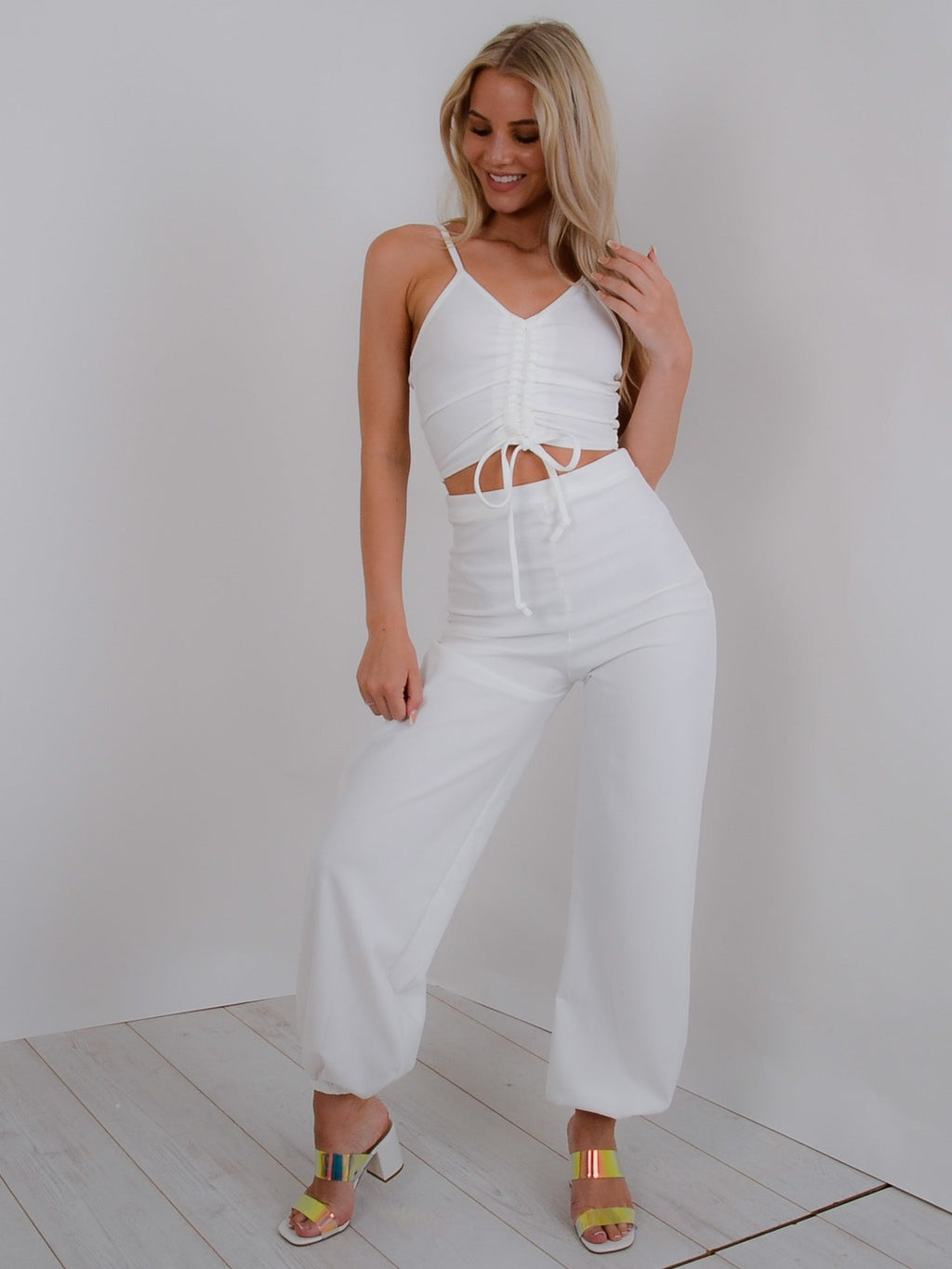 Ruched Cami Crop Top & Trouser Co-ord