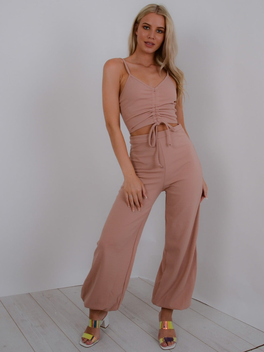 Ruched Cami Crop Top & Trouser Co-ord