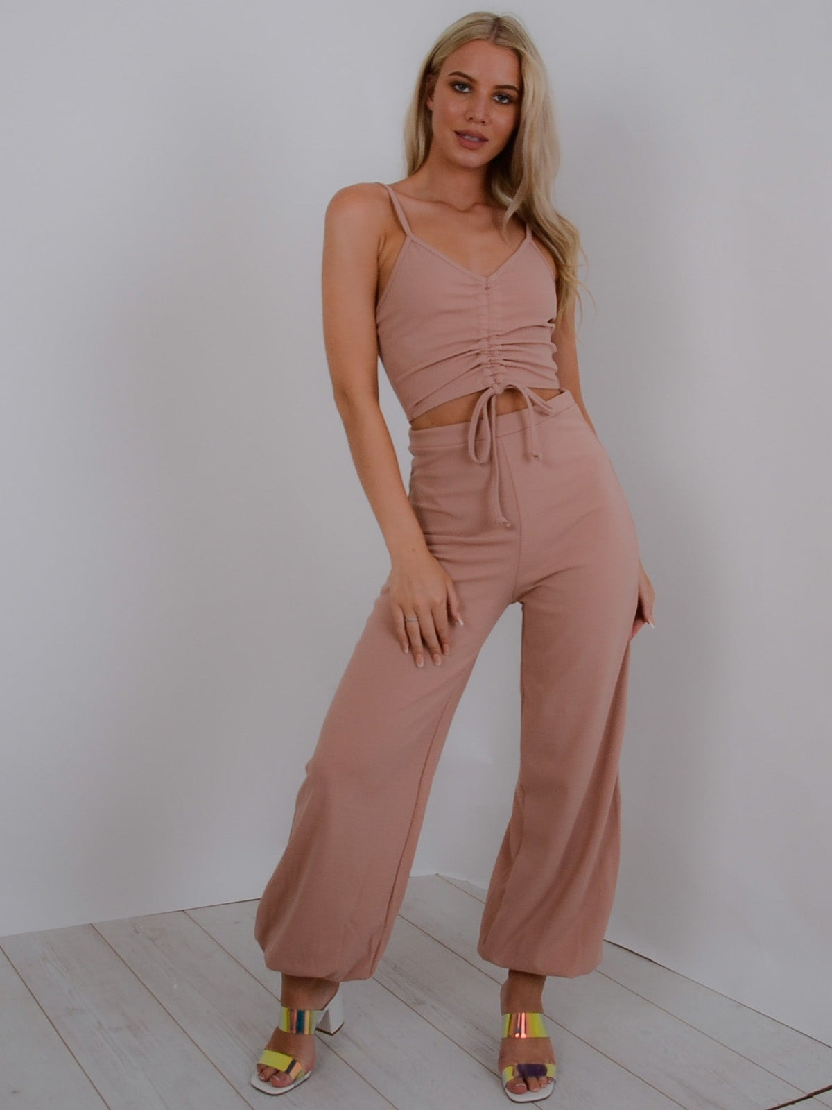 Ruched Cami Crop Top & Trouser Co-ord