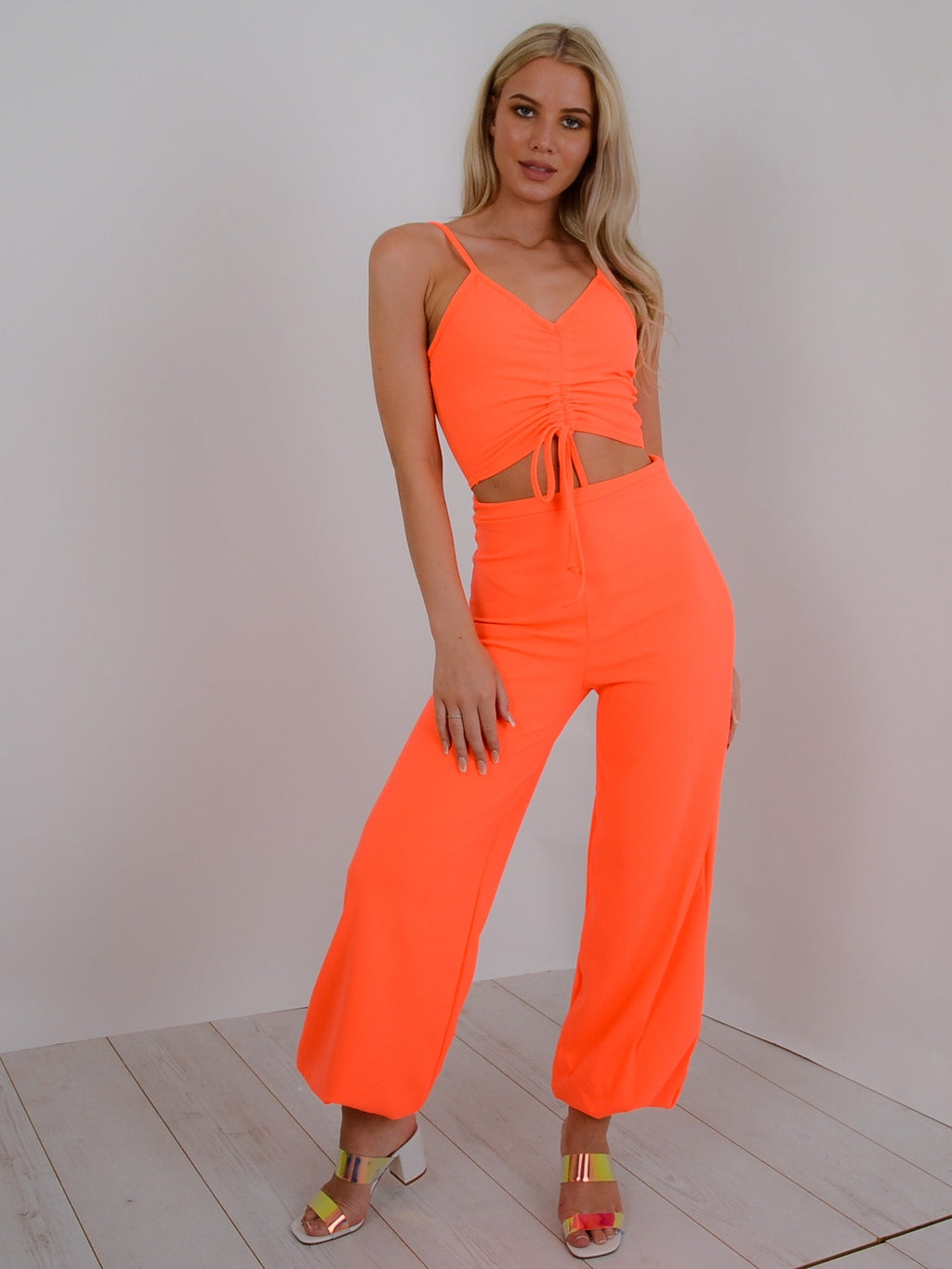 Ruched Cami Crop Top & Trouser Co-ord